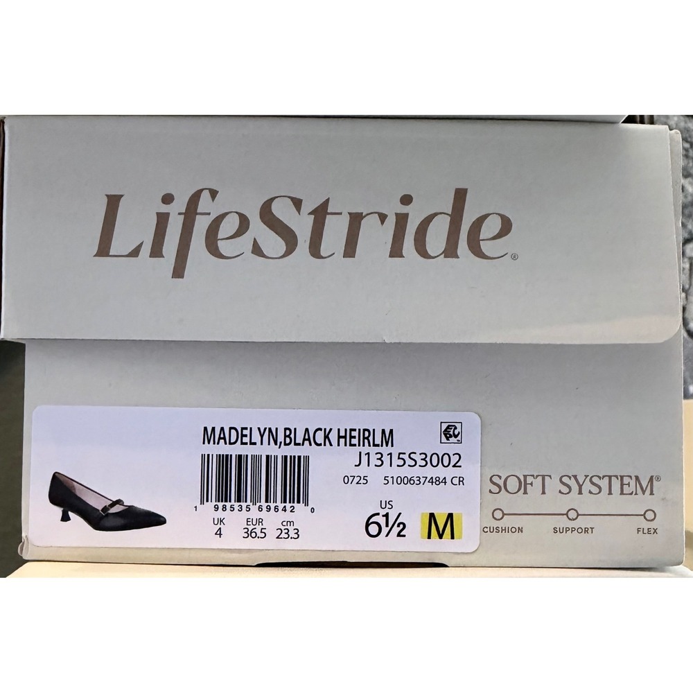 LifeStride Madelyn Black Mary Jane Pump Womens Sz 6.5 M Kitten Heel NEW - Picture 4 of 10